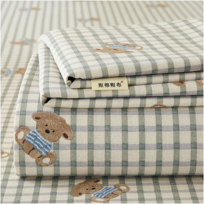 厚实老粗布床单单人双人家用学生宿舍被单三件套U床单子四季通用