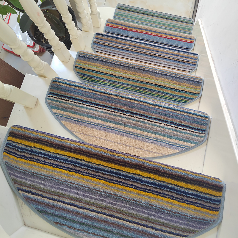 档羊毛楼b梯地毯阶梯式家用实木楼梯垫免胶自粘防滑踏步垫轻奢风