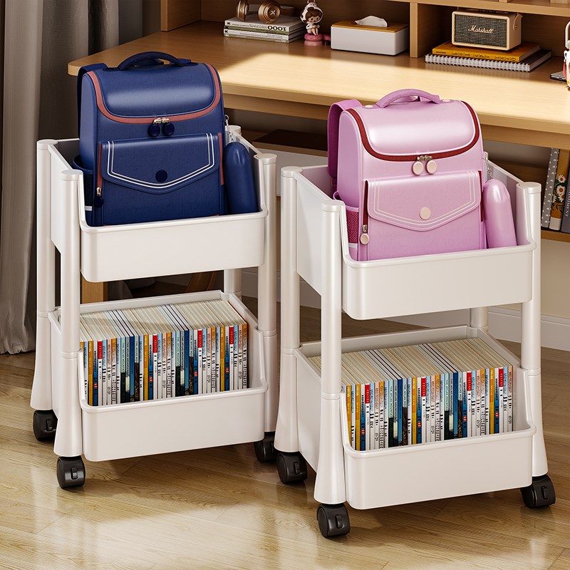 书包置物架可移动小推车书本收纳架神器家用O多层放书包桌下收纳