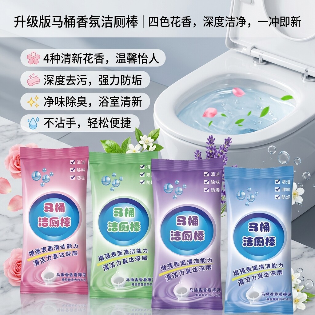 洁厕棒马桶清洁剂洁厕块袋装花香除臭一冲洁净家用洁厕剂