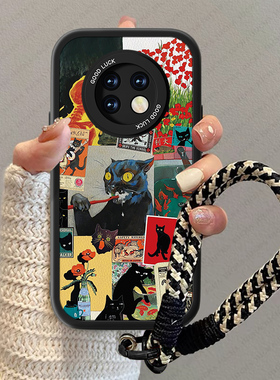 黑色猫咪适用红米note9手机壳疯狂小米redminote9pro男nota8卡通防摔5g红米nota7por新款女小羊皮小众套