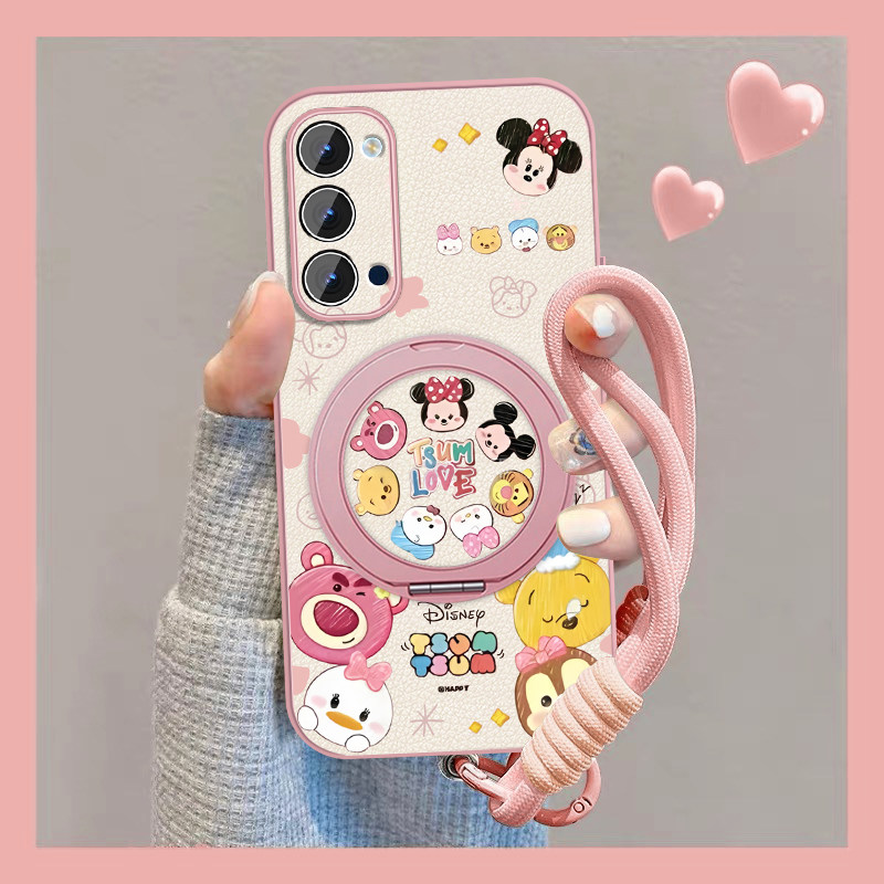 动物派对适用opporeno4手机壳卡通Reno3pro女新款可爱Rano4se磁吸支架小羊皮opop元气版2z全包0pp0挂绳保护套图片