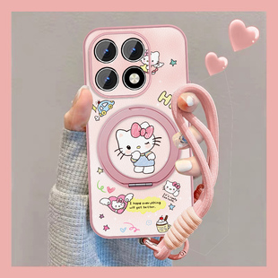 适用可爱KT猫iqoo15手机壳女卡通iQOO15新款 凯蒂viv0小羊皮vivi磁吸iq0015保护套镜头全包防摔挂绳外壳