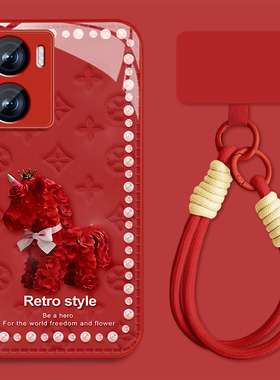 玫瑰小马适用vivoy35+手机壳女可爱y35m+新款新年y55t红色y52s高颜值全包y30t1版防摔y33s保护套y31s挂绳