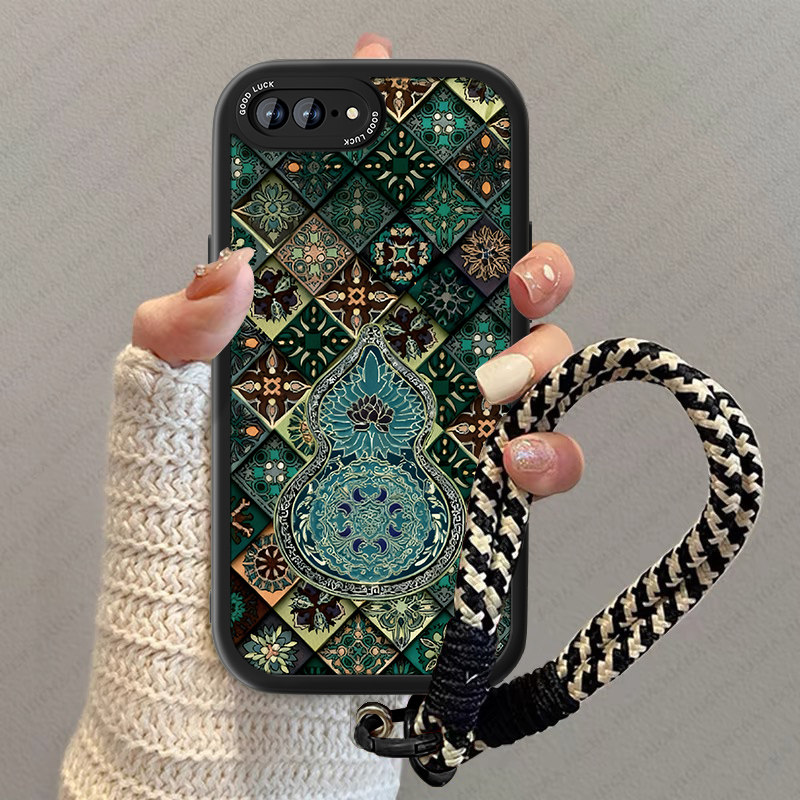 葫芦图腾适用苹果7plus手机壳新款女iPhone8小羊皮6plus软硅胶6S创意se2男SE3高级感iP7全包国风复古小众套