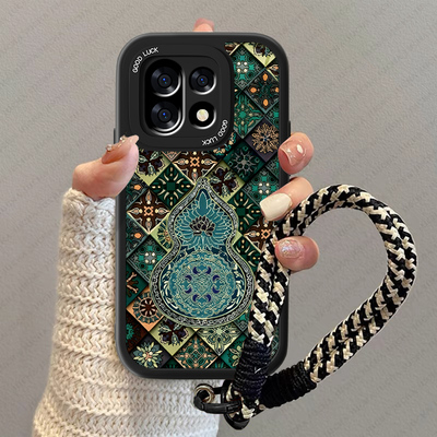 葫芦图腾适用一加15手机壳新款男1+ace3pro小羊皮oneplus全包1十ACE3V挂绳por国风13t复古oppo小众pr0男套