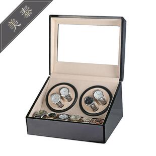 电动马达4+6钢琴漆自上链表盒盒木质机械表XWO摇表d器Watchwi动ne