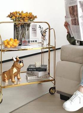 阿拉中古小|推车玻折架叠移动网红ins璃餐车置物沙发边几985Tω