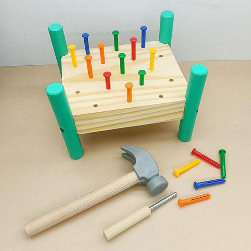 小锤子玩具儿童敲打敲钉子小班益智区域材料中班幼儿园专注力训练