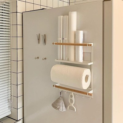 厨房用纸挂架保鲜膜卷纸纸巾架子纸架支架餐巾纸架抹布托置物挂杆