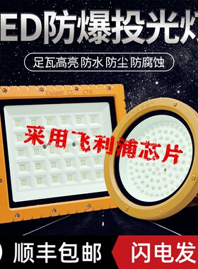 led防爆灯隔爆型100w50w200w加油站厂房户外防爆投光灯应急泛光灯