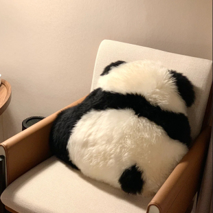 熊猫背影抱枕玩偶卧室装饰地毯飘窗坐垫可爱背靠客厅沙发靠枕靠垫