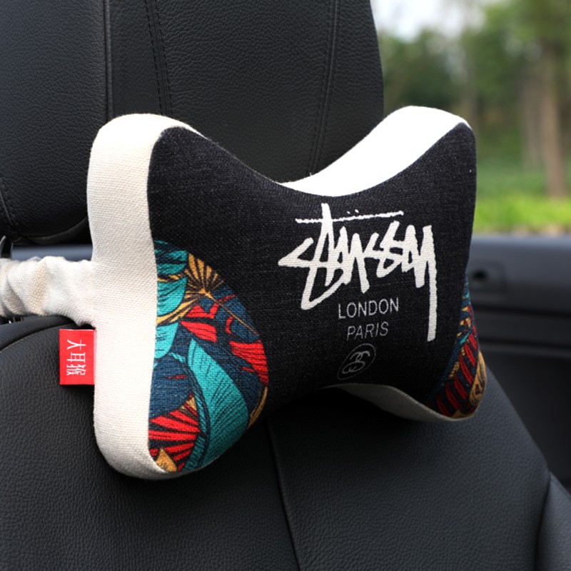 潮牌大耳猴汽车头枕车用靠枕座车内用品护颈枕记忆棉颈枕车枕