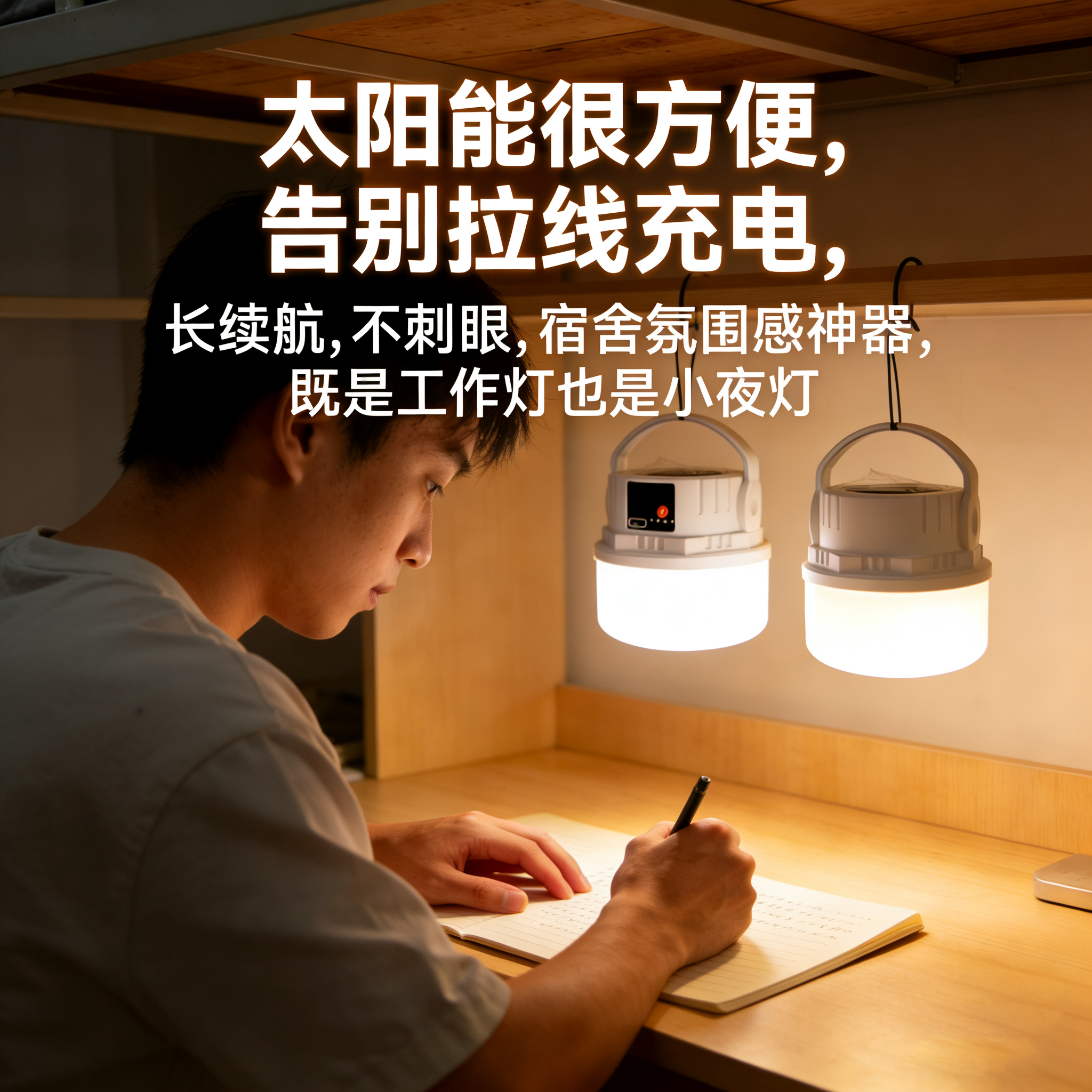 多功能LED台灯卧室房间床头灯宿舍学生户外太阳能小夜灯阅读灯