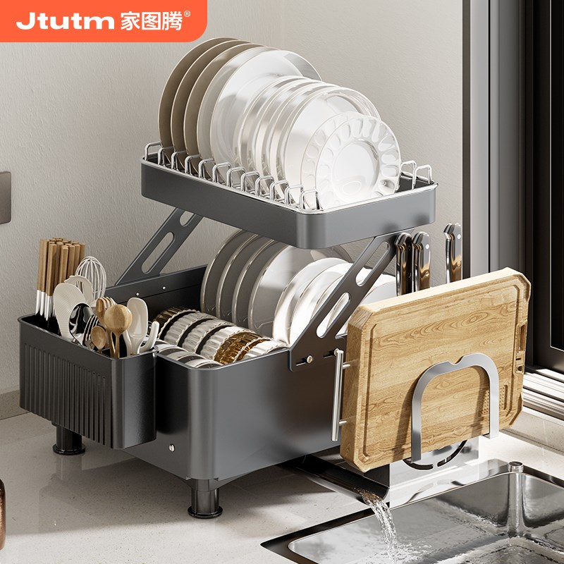 厨房不锈钢置物架碗架碗盘筷子收B纳层架碗碟沥水架多功能放碗碟