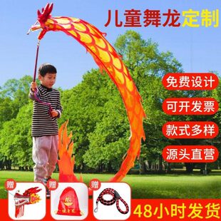 儿童舞龙彩带健身龙新款彩带龙甩龙舞蹈道具空竹龙头舞龙表演道具