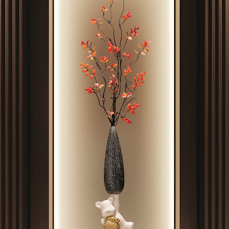 细长竖高b花瓶摆件入户玄关客厅壁龛电视柜高档乔迁工艺品开业礼