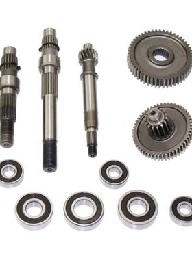 助力车齿轮箱四大齿GY6 48 50 80cc皮带轴 尾牙轴承 后轴 中间齿