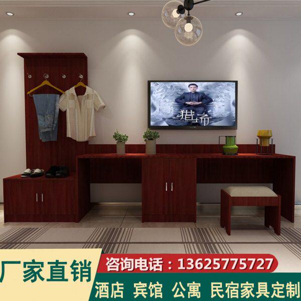 快捷酒店家具套床 宾馆床客房标间单人床架箱简约电视柜写字台