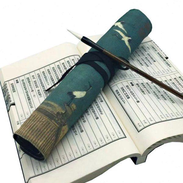 淳实文创国风古风文艺复古宋徽宗瘦金体瑞鹤图笔袋笔帘钢笔袋文具,文具电教/文化用品/商务用品,笔袋,淘宝优惠券,粉丝福利购,淘宝优惠卷