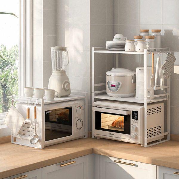 厨房微波炉架子日式台面白色小尺寸收纳架双层迷你小型烤箱置物架,厨房/烹饪用具,微波炉置物架,淘宝优惠券,粉丝福利购,淘宝优惠卷