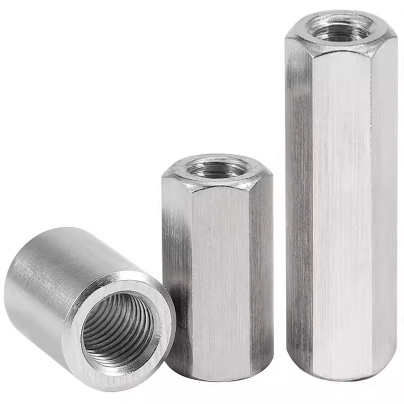 304不锈钢加长螺母圆柱长接头螺帽圆形螺母柱K通孔全螺纹M2M12M20