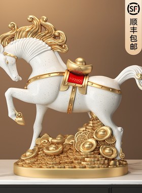马上发财创d意新中式马摆件招财玄关客厅酒柜办公室桌面装饰工艺