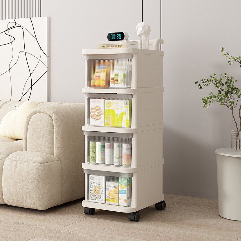 家用收纳手推车客厅零食架带轮小推车卧室杂物整理收纳架落地多层