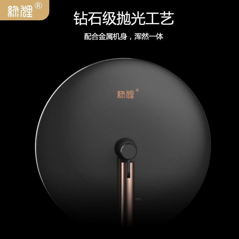 绿狸化妆镜台式LED灯智能美妆梳妆桌面可携式折叠金属机身镜子带
