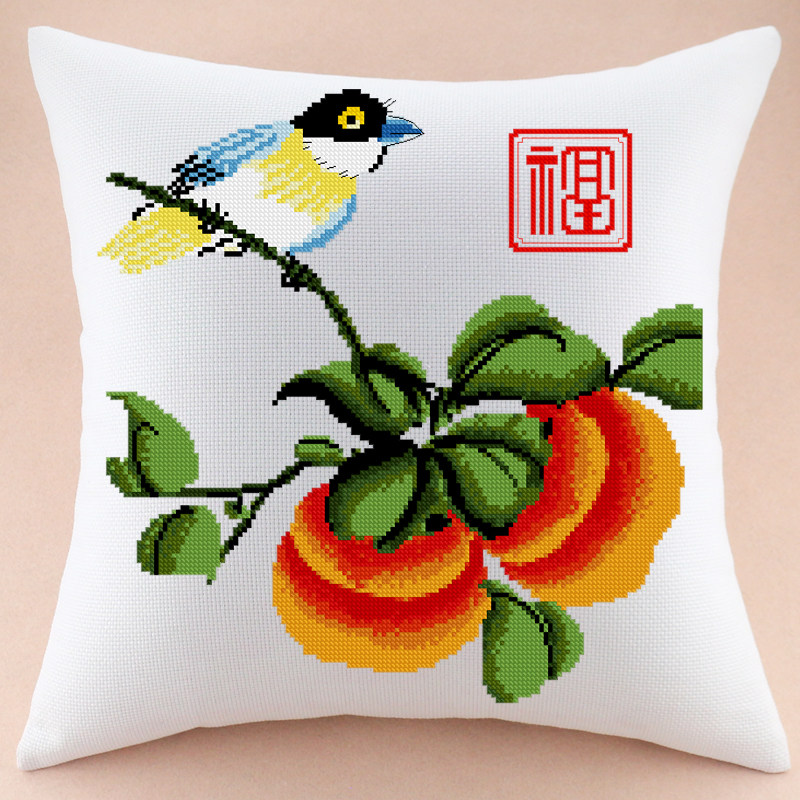 治愈系十字绣抱枕十字绣新款事事如意客厅沙发抱枕汽车靠垫自己绣