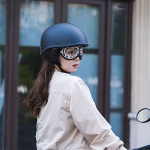 头盔男女骑士个性 通用半盔自行车安全帽 情侣秋冬瓢盔透气轻便四季