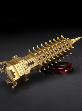 上善若水 文昌塔13层九层塔摆件 全铜文昌塔家居办公桌工艺品0144