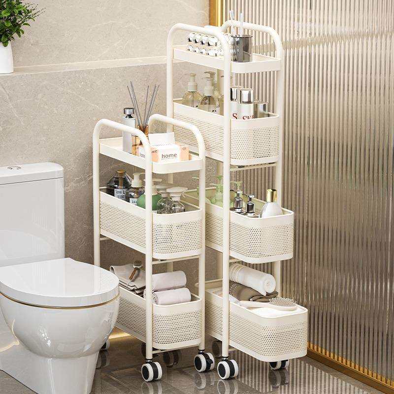 多层置物架窄夹缝隙柜厨房置物架落地冰箱小推车卫生间抽拉收纳架