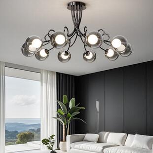 轻奢客厅吊灯2025新款护眼魔豆大气设计别墅大厅主灯中山灯具