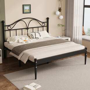 法式铁艺床1.8米双人床公主风铁床加固加厚1.5米单人床铁架床家用