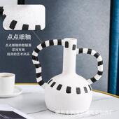 北JK 012欧异形艺术几瓷花瓶白创意何简约黑陶摆件玄关客厅样板间