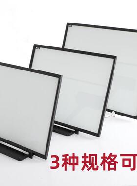 桌面钢化玻璃小白板留字言板445会留议公支架式办写板磁性言板提