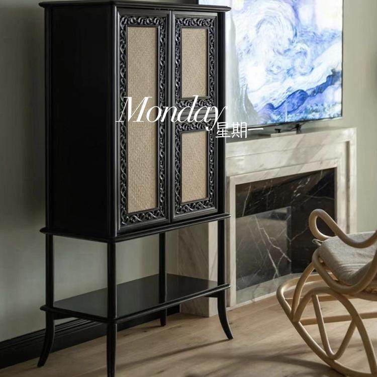 法式古典实木雕花餐边柜南洋风藤编复古玄关柜黑色靠墙展示储物柜,农用物资,其他肥料,淘宝优惠券,粉丝福利购,淘宝优惠卷