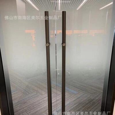 黑钛大拉手锁带锁大拉手锁芯不锈钢拉手锁lock无指纹锁拉手