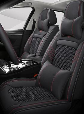 汽车坐垫冬季皮革坐垫新轩逸骐达天籁逍客阳光四季全包卡通女座套
