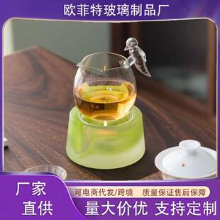 日式创意蜡烛煮茶炉茶道茶具配件加热底座暖茶炉保温炉琉璃温茶器
