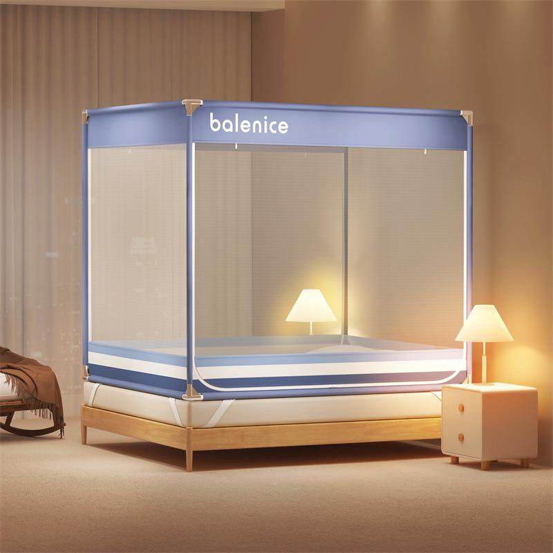 a类防摔1米8床5家用蚊帐三开门免安装带支架全套婴儿童蒙古包蚊帐