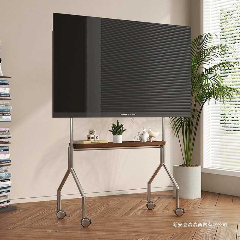 电视落地支架客厅卧室不锈钢艺术移动式现代简约挂架-寸家用