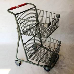 双层大厂卖场采购金属推连锁超市双大篮容量储物手推MT-SBT车车家