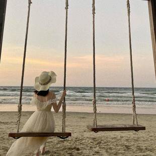 儿生成人实秋千室木内家用QUH民宿原态防腐麻绳秋千室童外庭院荡