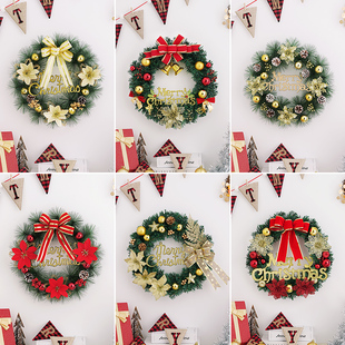 圣诞节装饰花环门挂花圈挂饰圣诞树场景布置门饰吊饰门环创意挂件