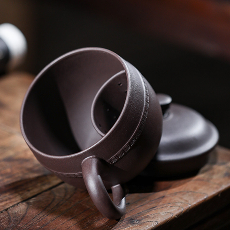 宜兴紫砂杯手工家用过滤带盖泡茶杯子盖杯办公杯茶杯个人专用