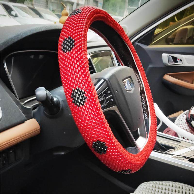 手编串珠大众宝来速腾朗逸捷达四季通用冰丝汽车方向盘套夏季把套