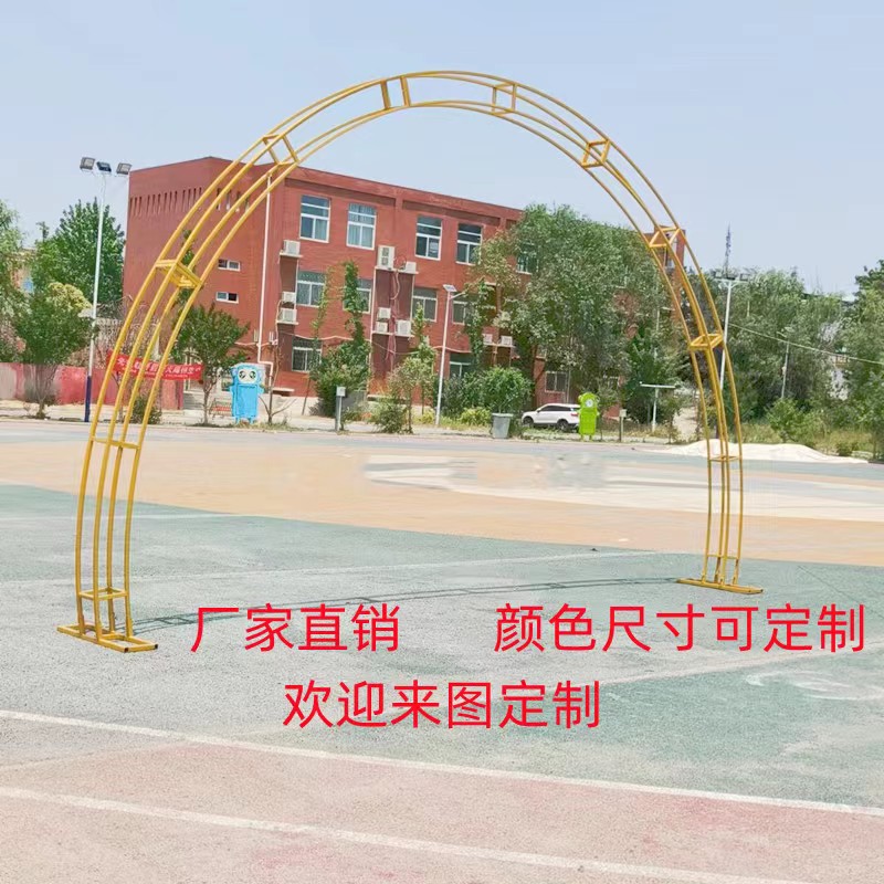 婚庆铁艺双层铁艺圆环背景支撑架双杆拱门舞台背景桁架圆形拱门