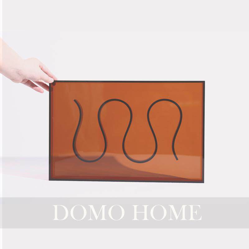 现代轻奢莫兰迪色亚克力托盘摆件家居软装饰品咖啡盘甜点盘网红盘